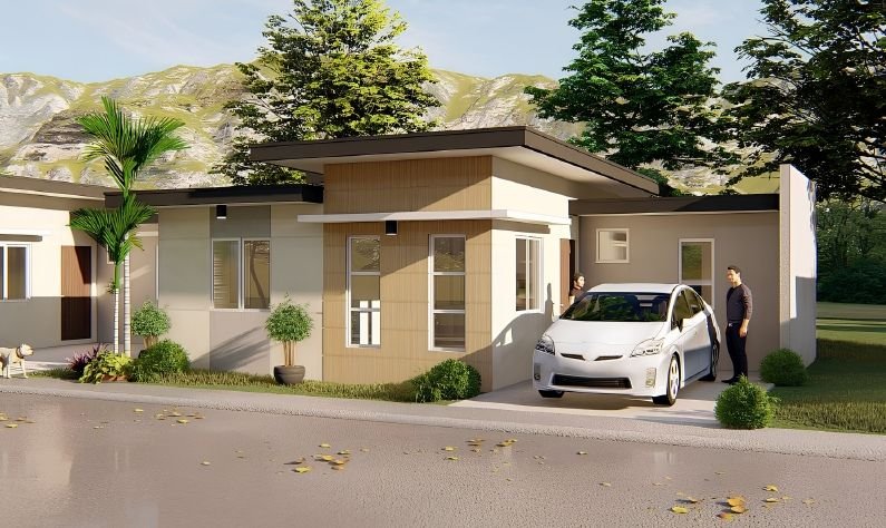 Rendered exterior of the Kentisbury model home at Menzi New Town